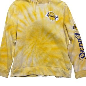 Hollister‎ Lakers Tie Dye Hoodie Men's XL Yellow Purple LA Basketball Sweatshirt